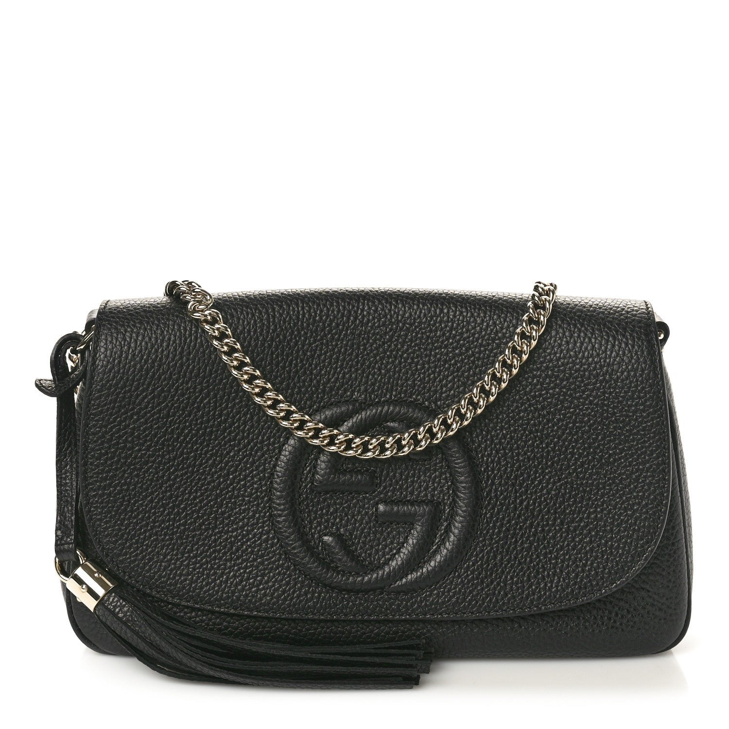 Gucci Pebbled Calfskin Medium Soho Flap Crossbody Black 1 of 10