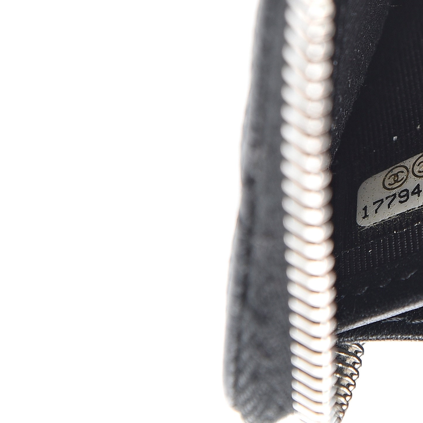 Iridescent Caviar Quilted Large Gusset Zip Around Wallet Black