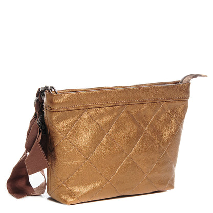 Lanvin Metallic Sheepskin Quilted Pouch Bronze 3 of 9