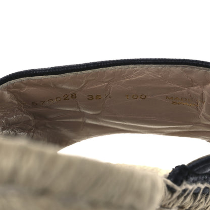 Gucci Nappa Matelasse GG Marmont Espadrille Slide Sandals 38 Black 10 of 14