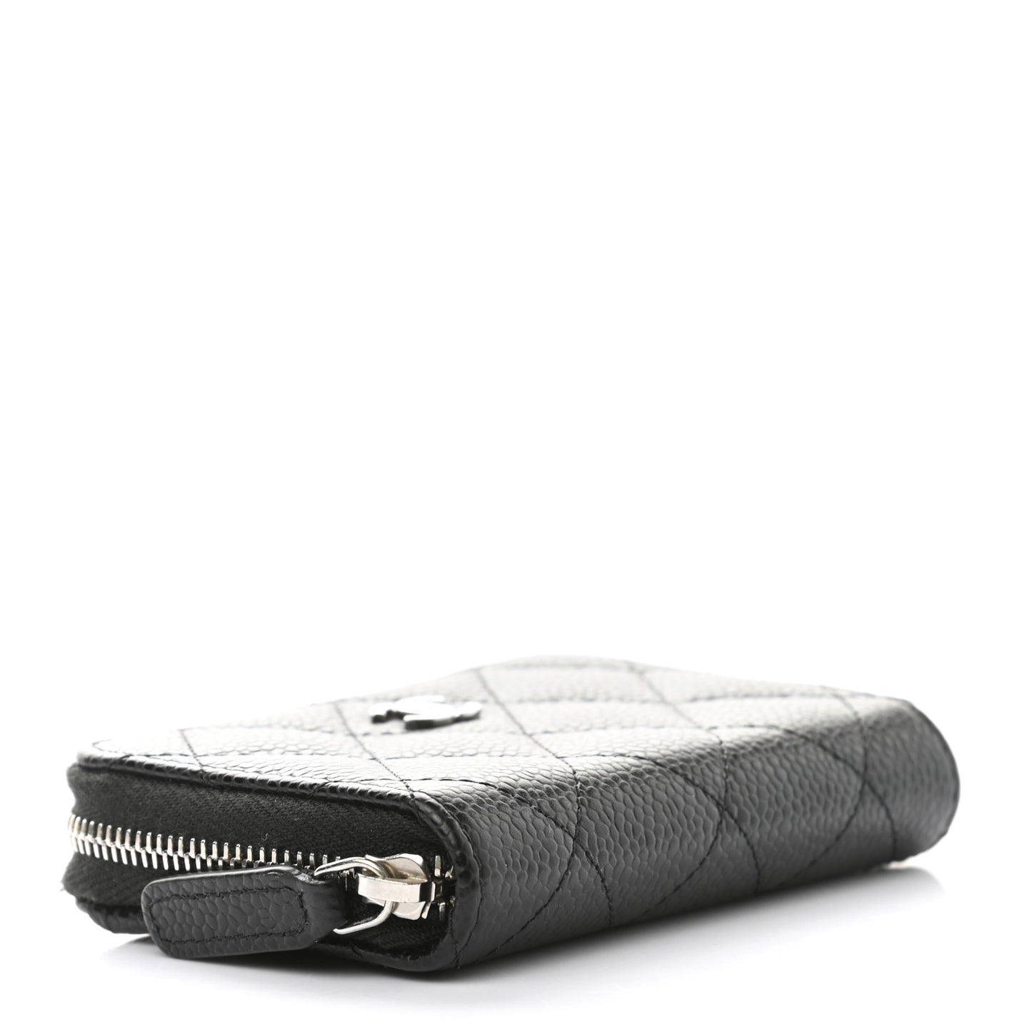 Caviar Quilted Classic Zipped Coin Purse Black