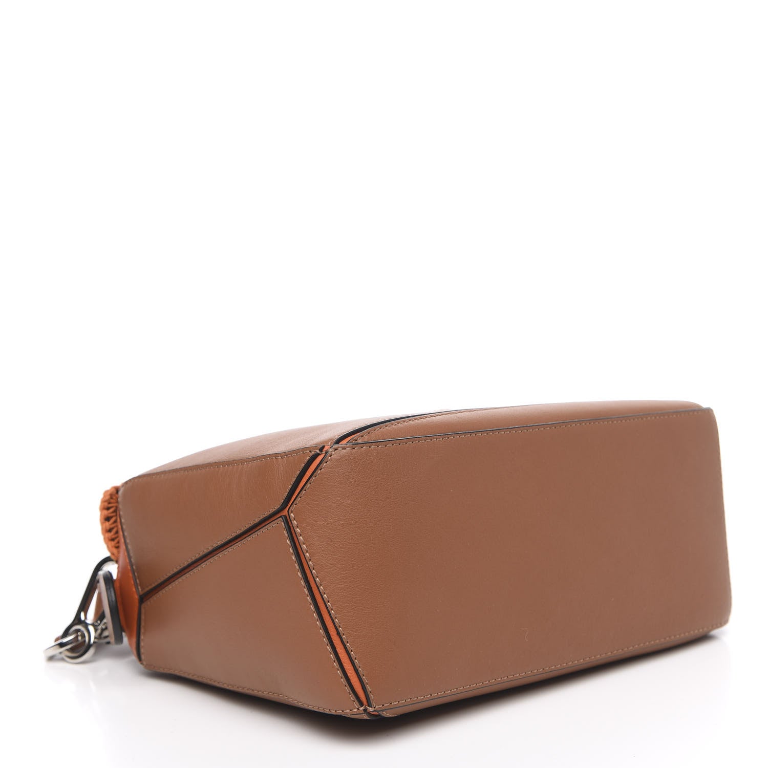 Loewe Calfskin Paula's Ibiza Whipstitch Small Puzzle Bag Tan Orange 4 of 9