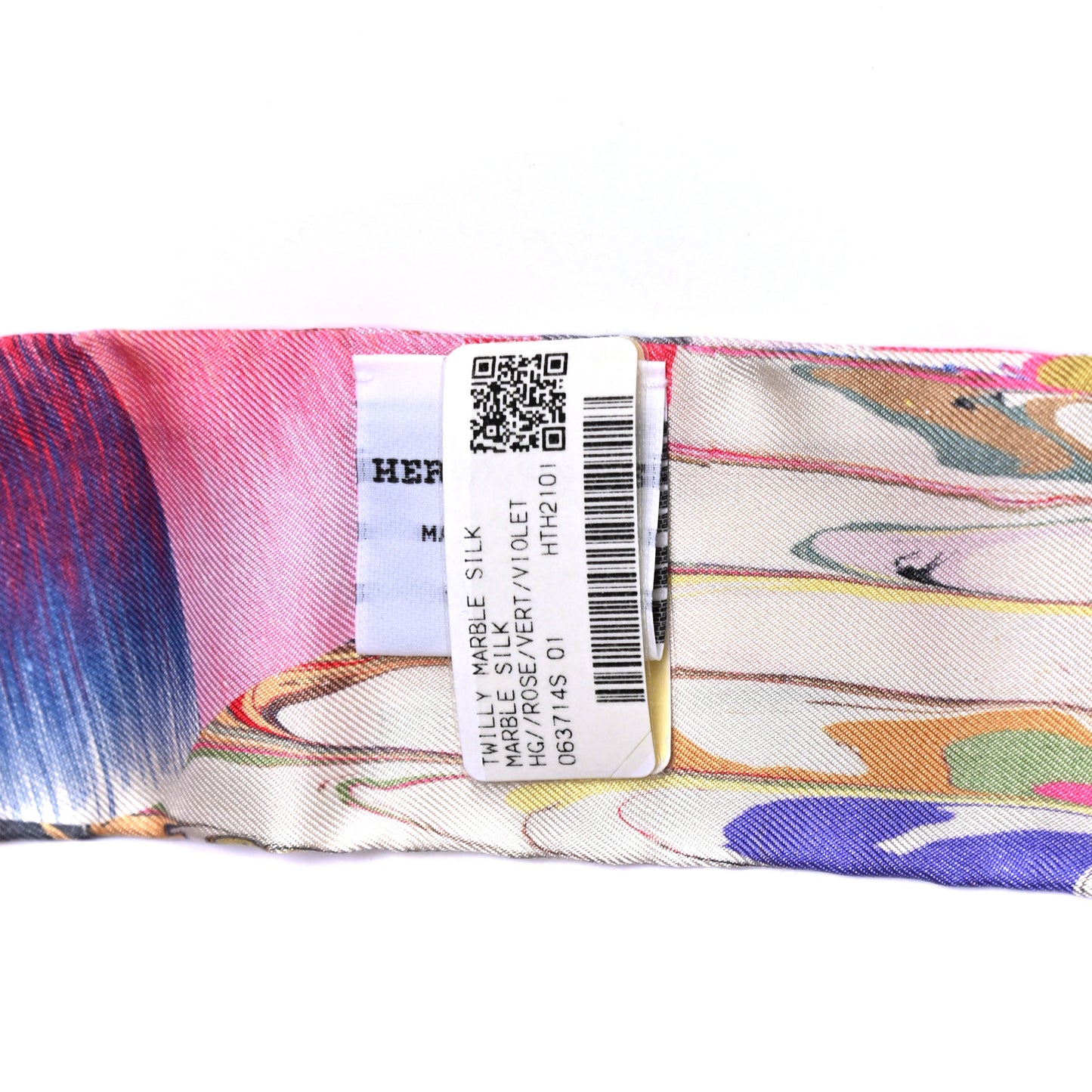 Silk Marble Silk Twilly Rose Vert Violet