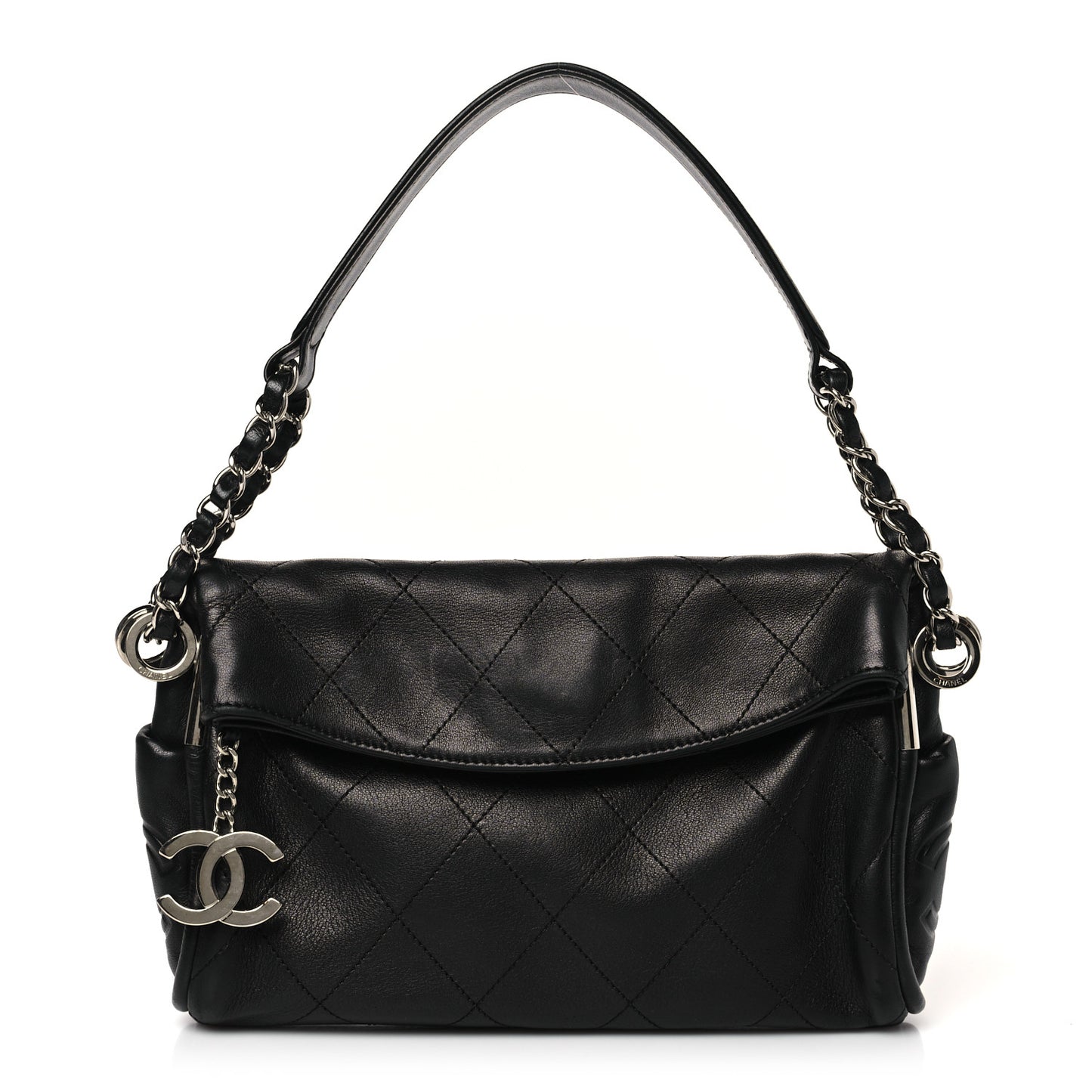 Lambskin Stitched Small Ultimate Soft Tote Black
