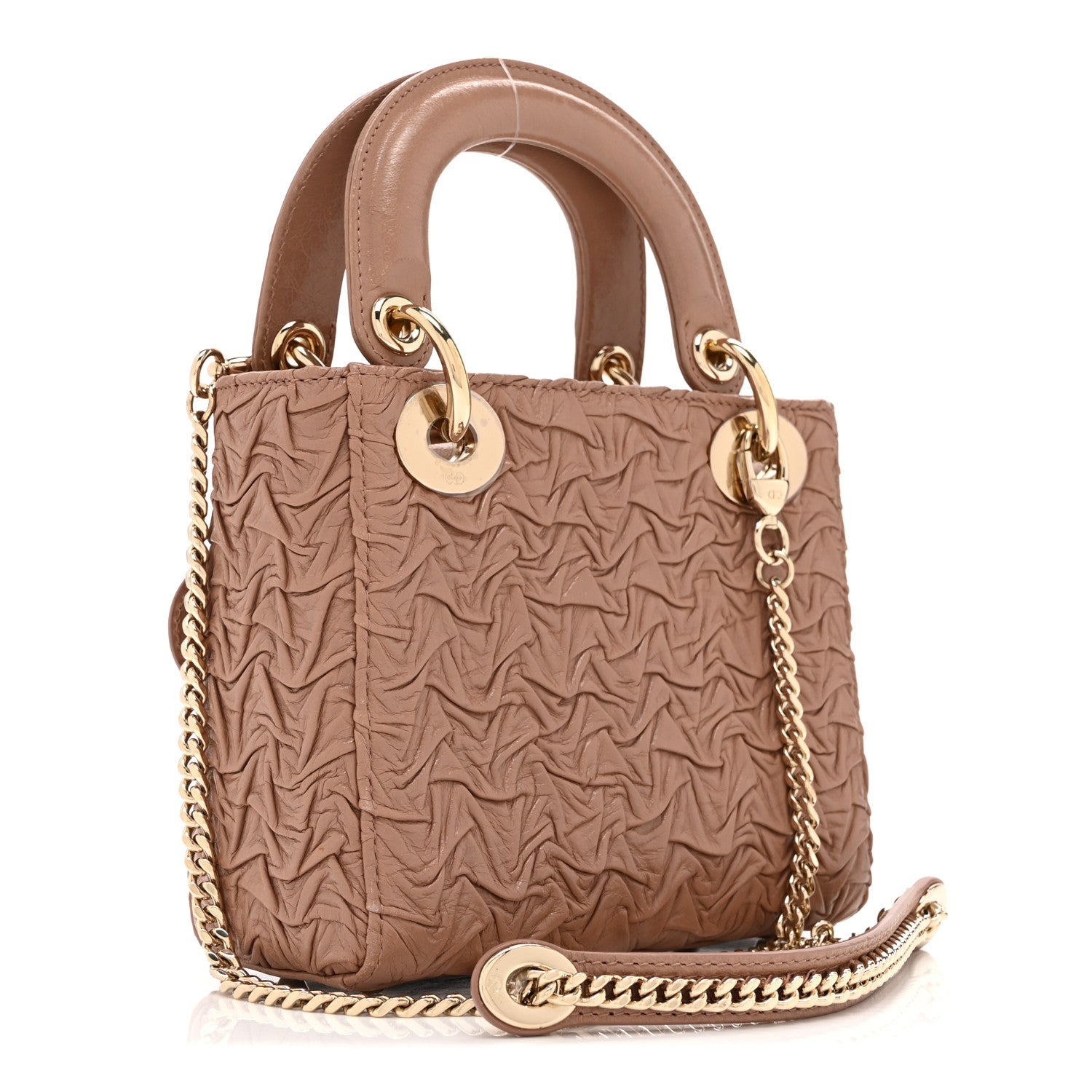 Christian Dior Lambskin Gathered Mini Lady Dior Fard 3 of 12