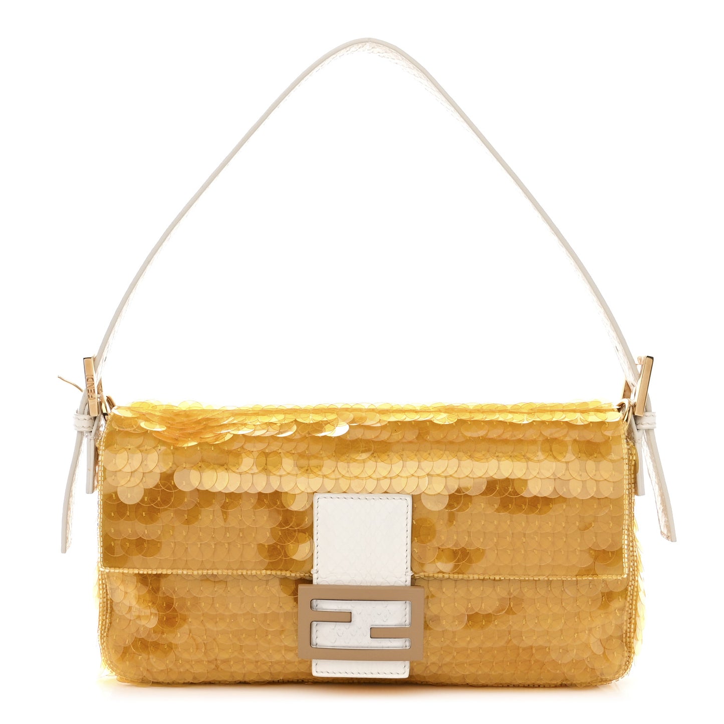 Satin Sequin Paillettes Elaphe Plexiglass Baguette 1997 Giallo Avorio