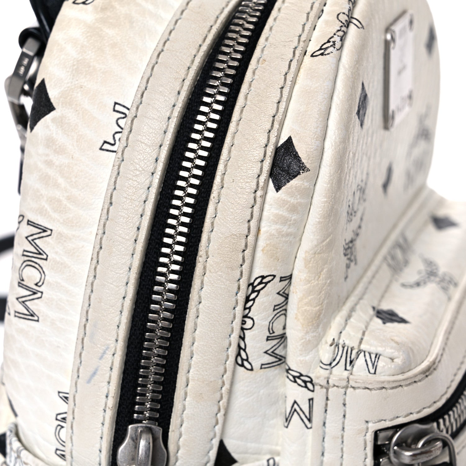 MCM Visetos Side Stud X-Mini Stark Bebe Boo Backpack White 21 of 23