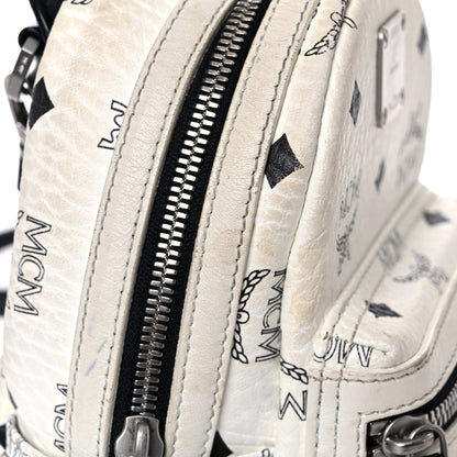 MCM Visetos Side Stud X-Mini Stark Bebe Boo Backpack White 21 of 23