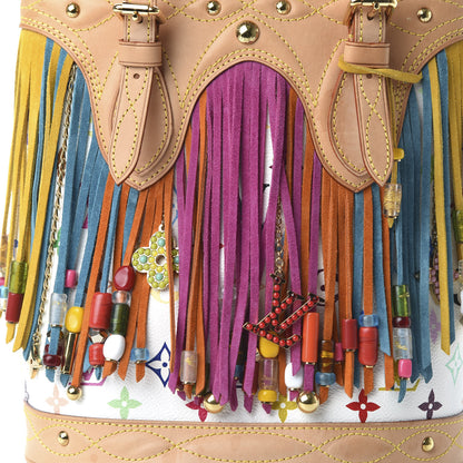 Louis Vuitton Monogram Multicolor Fringe Bucket White 9 of 12