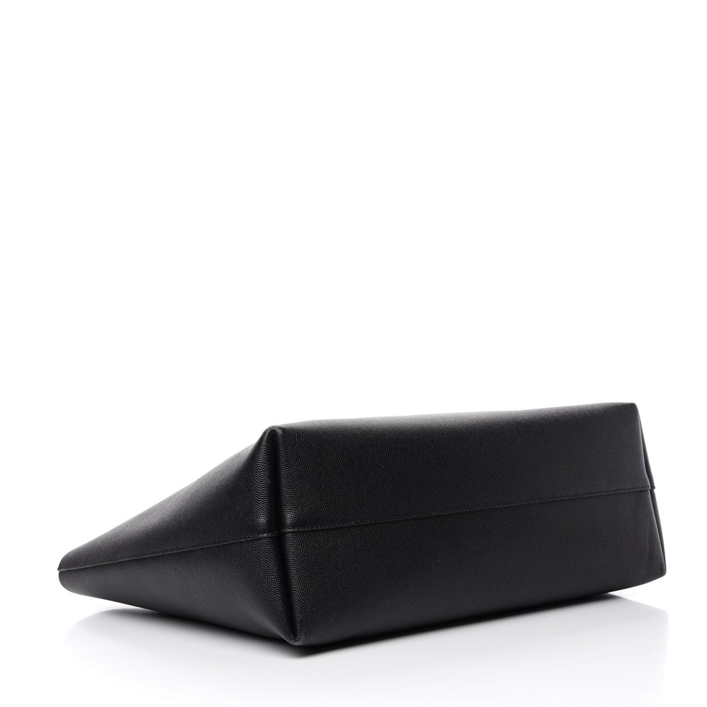 Grained Calfskin Small T Tote Black