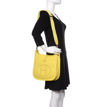 Hermes Taurillon Clemence Evelyne III PM Lime 2 of 11