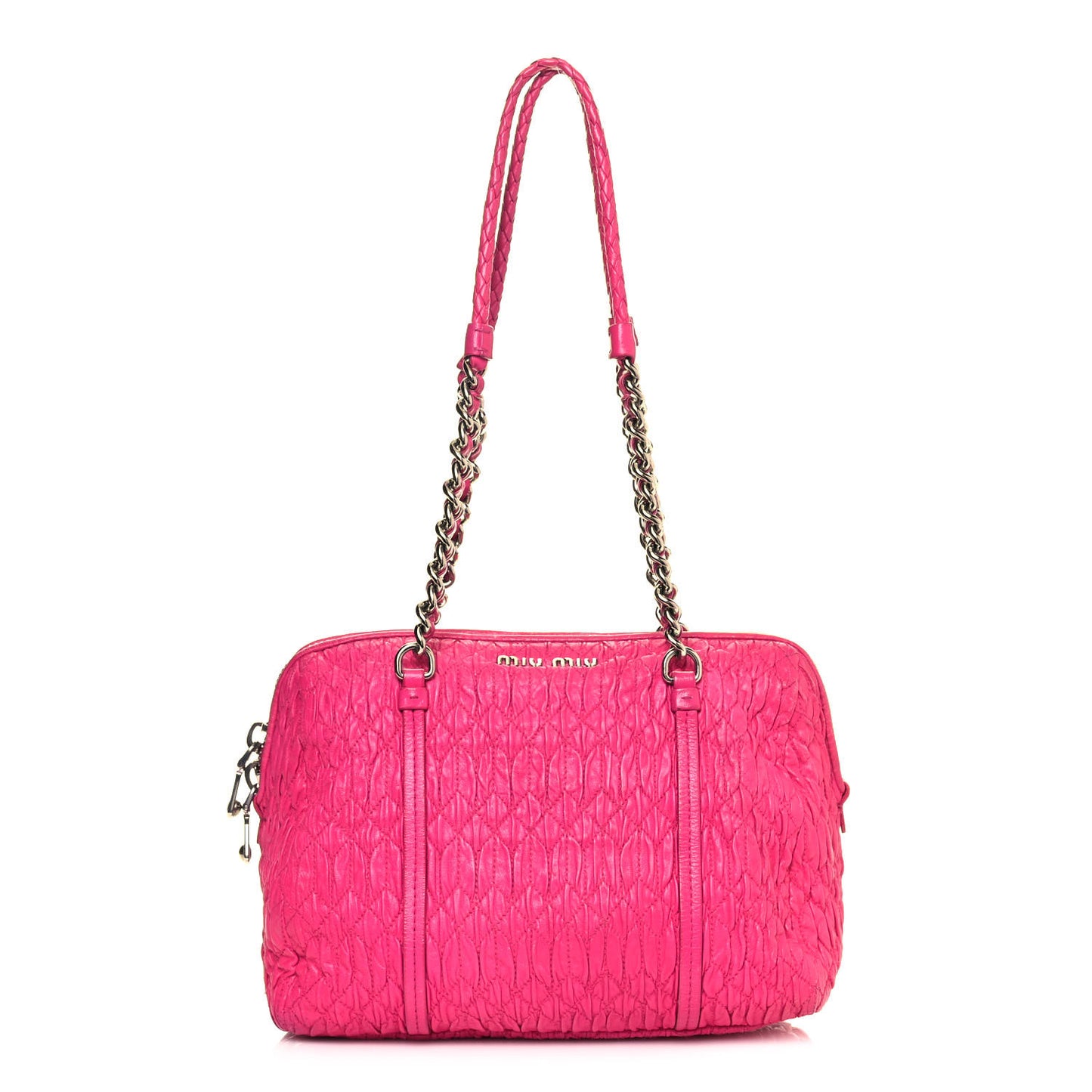 Nappa Matelasse Shoulder Bag Fuxia