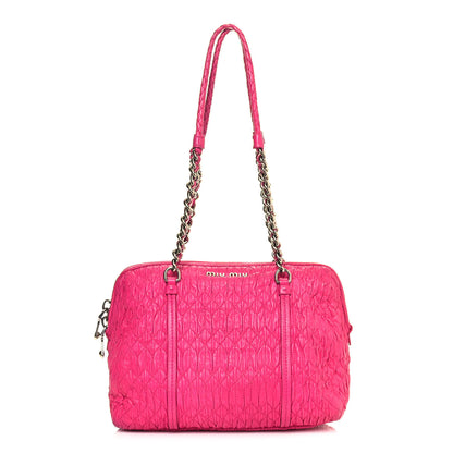 Miu Miu Nappa Matelasse Shoulder Bag Fuxia 1 of 13