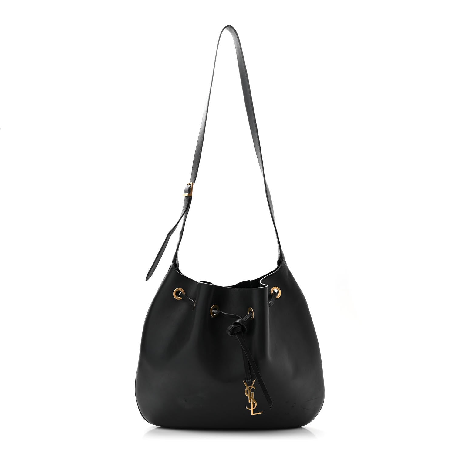 Saint Laurent Smooth Calfskin Paris VII Large Flat Hobo Black 1 of 15