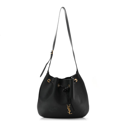 Saint Laurent Smooth Calfskin Paris VII Large Flat Hobo Black 1 of 15
