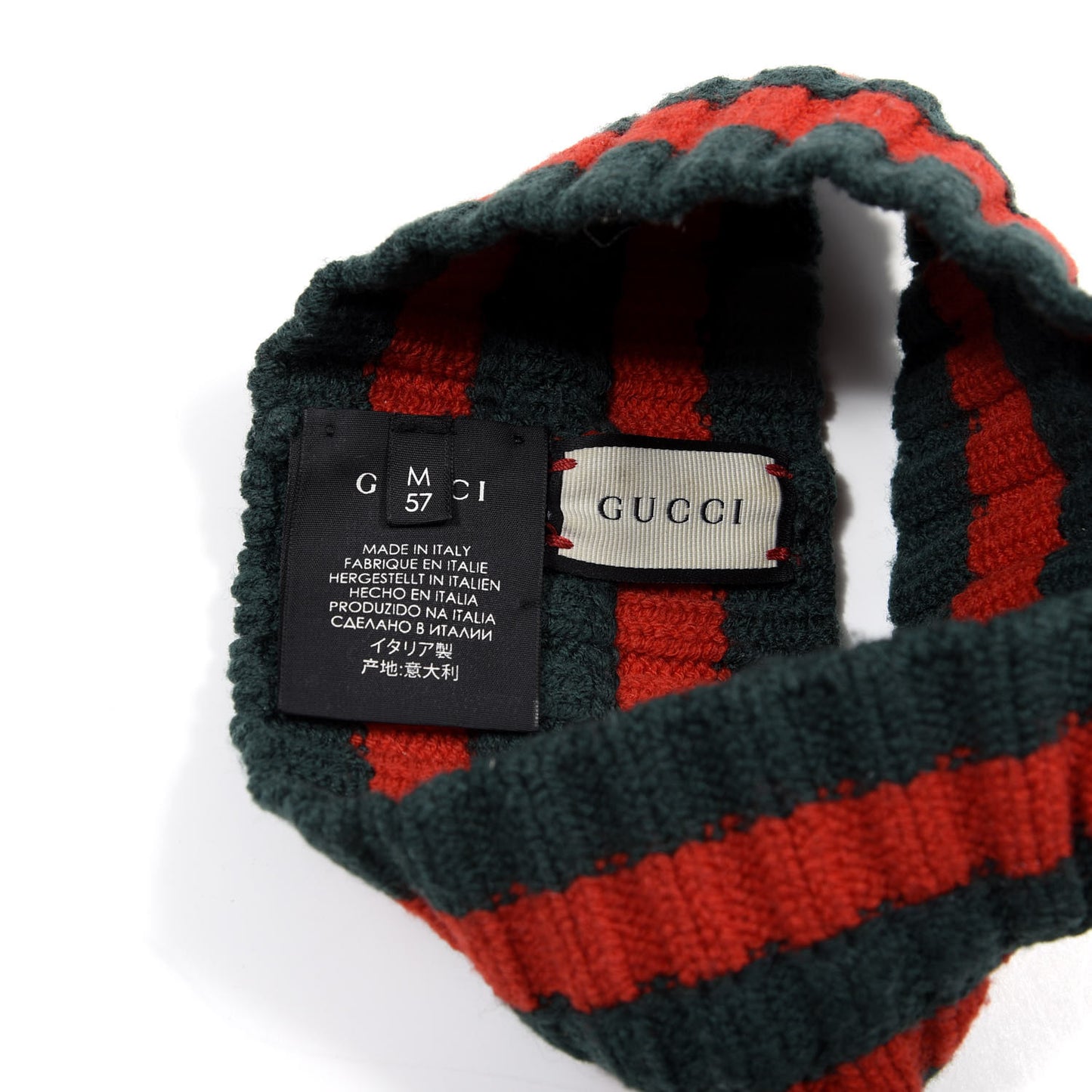 Wool Web Headband M Green Red