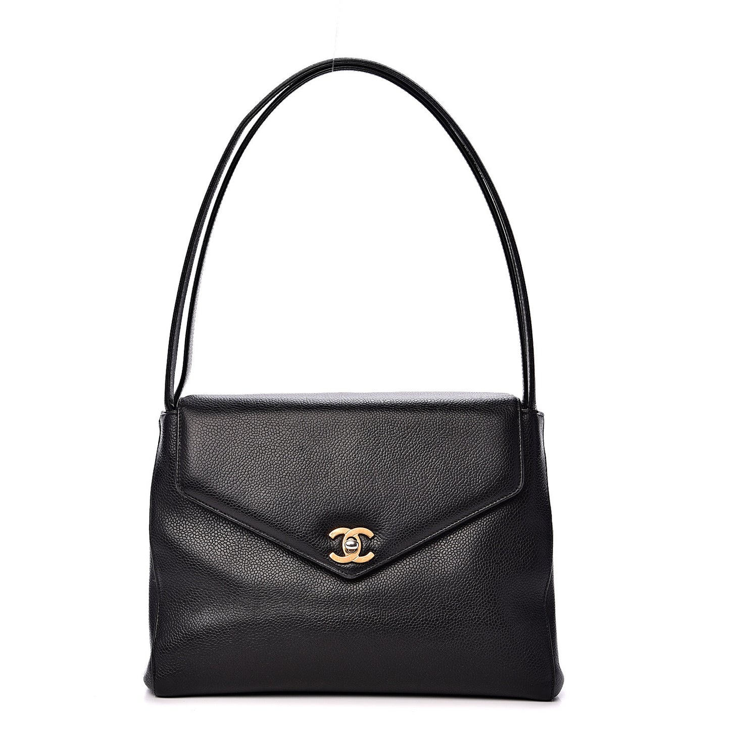 Caviar Flap Shoulder Bag Black
