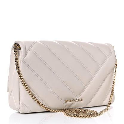 Bulgari Calfskin Matelasse Small Serpenti Cabochon Shoulder Bag White 2 of 10
