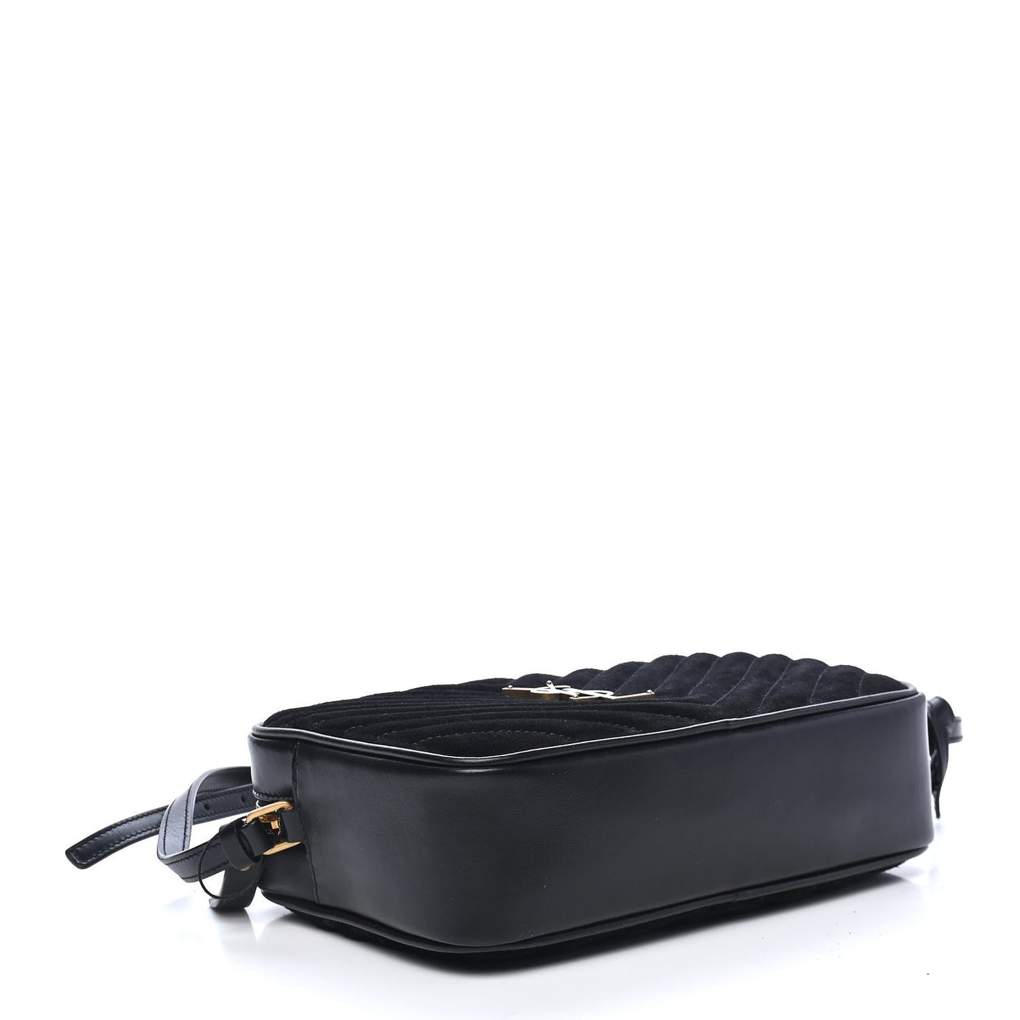 Suede Calfskin Monogram Lou Camera Bag Black