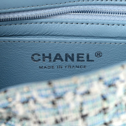 Chanel Tweed Braid Mini Flap Blue White 8 of 9