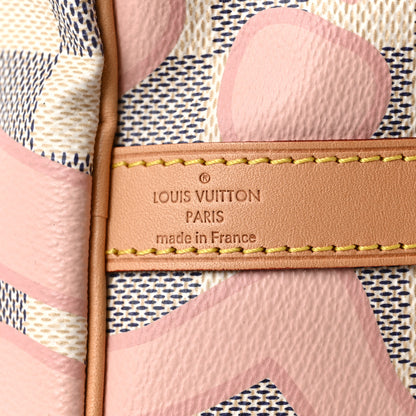 Louis Vuitton Damier Azur Tahitienne Speedy Bandouliere 30 Rose Ballerine 6 of 9