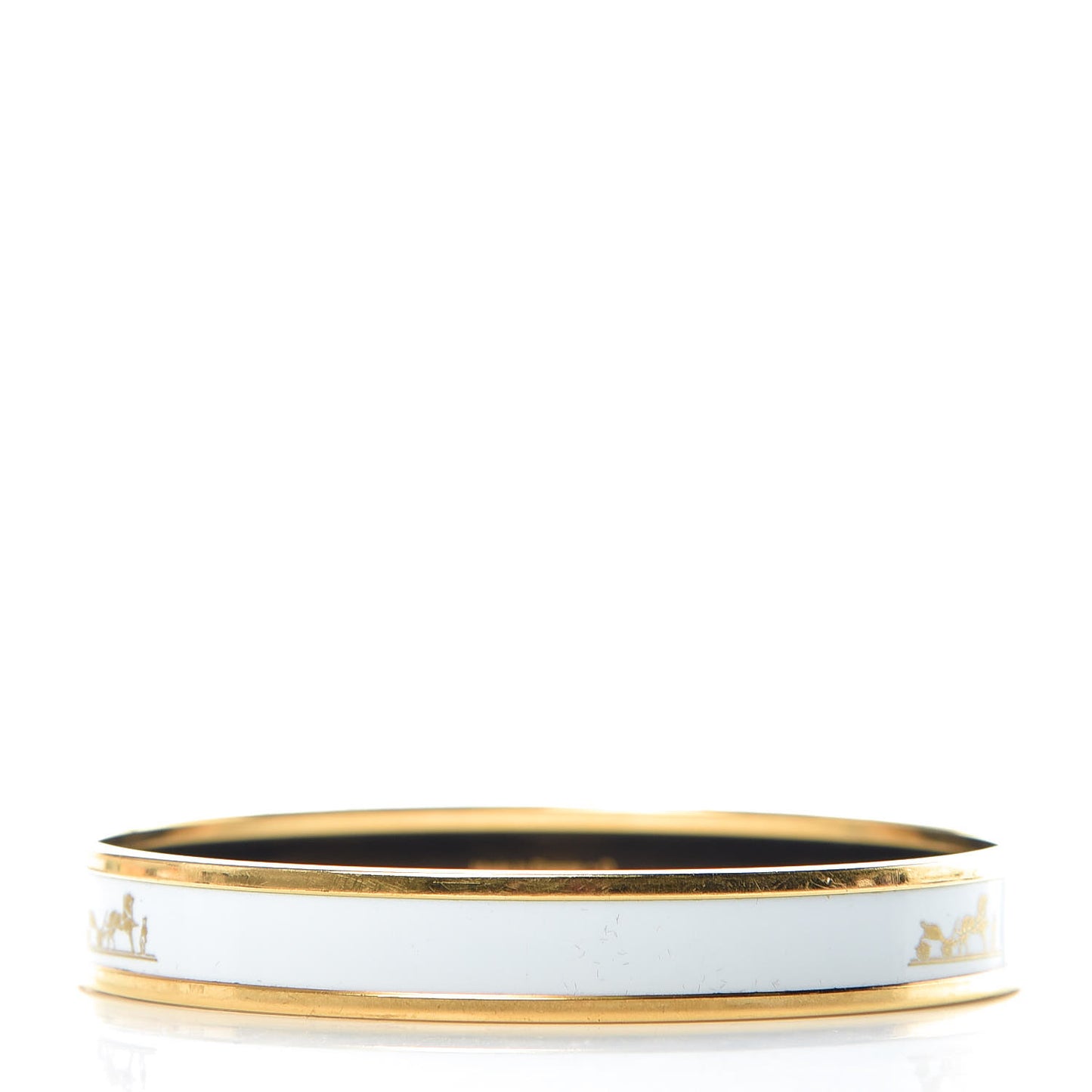 Enamel Printed Narrow Caleche Bracelet 70 White