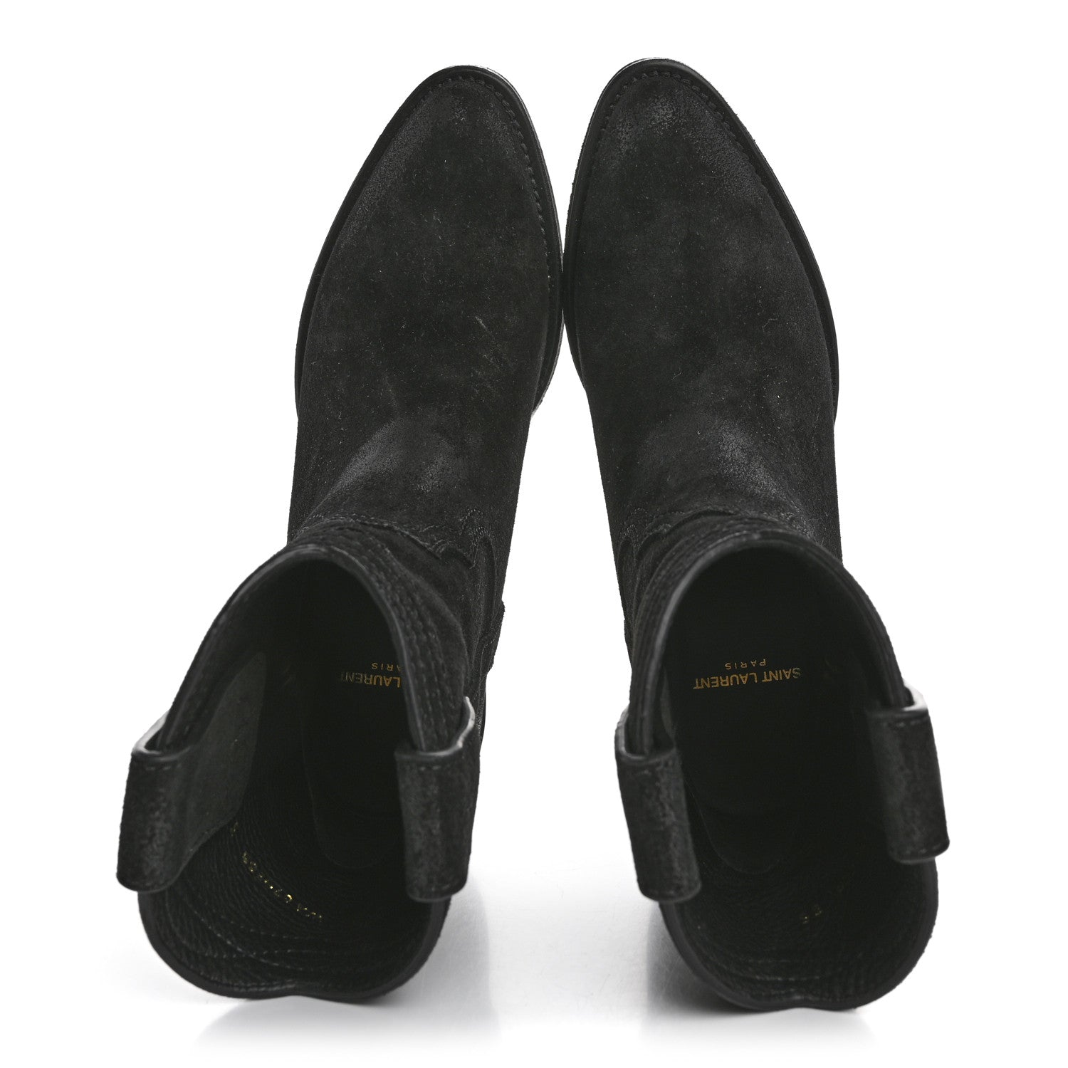 Saint Laurent Suede Eastwood Western Boots 35 Black 2 of 9