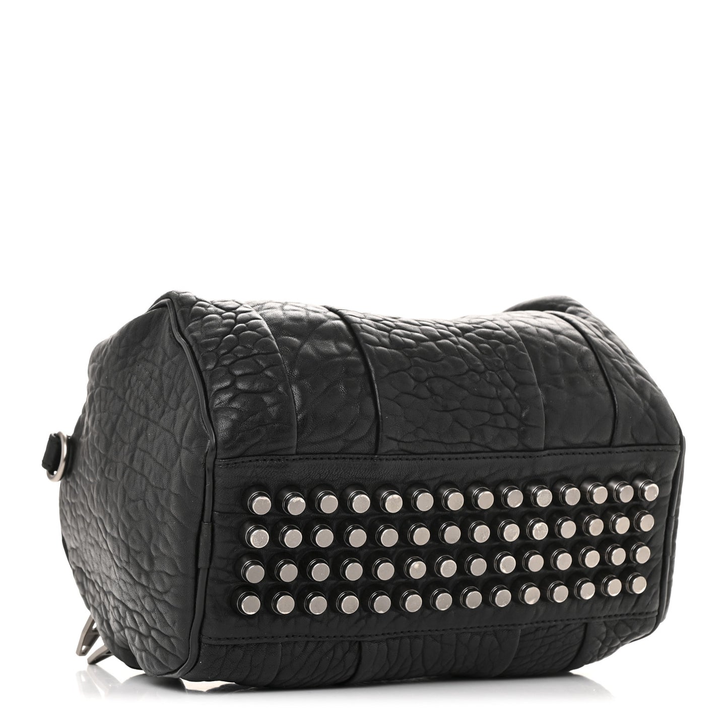 Pebbled Lambskin Rocco Black Silver Hardware