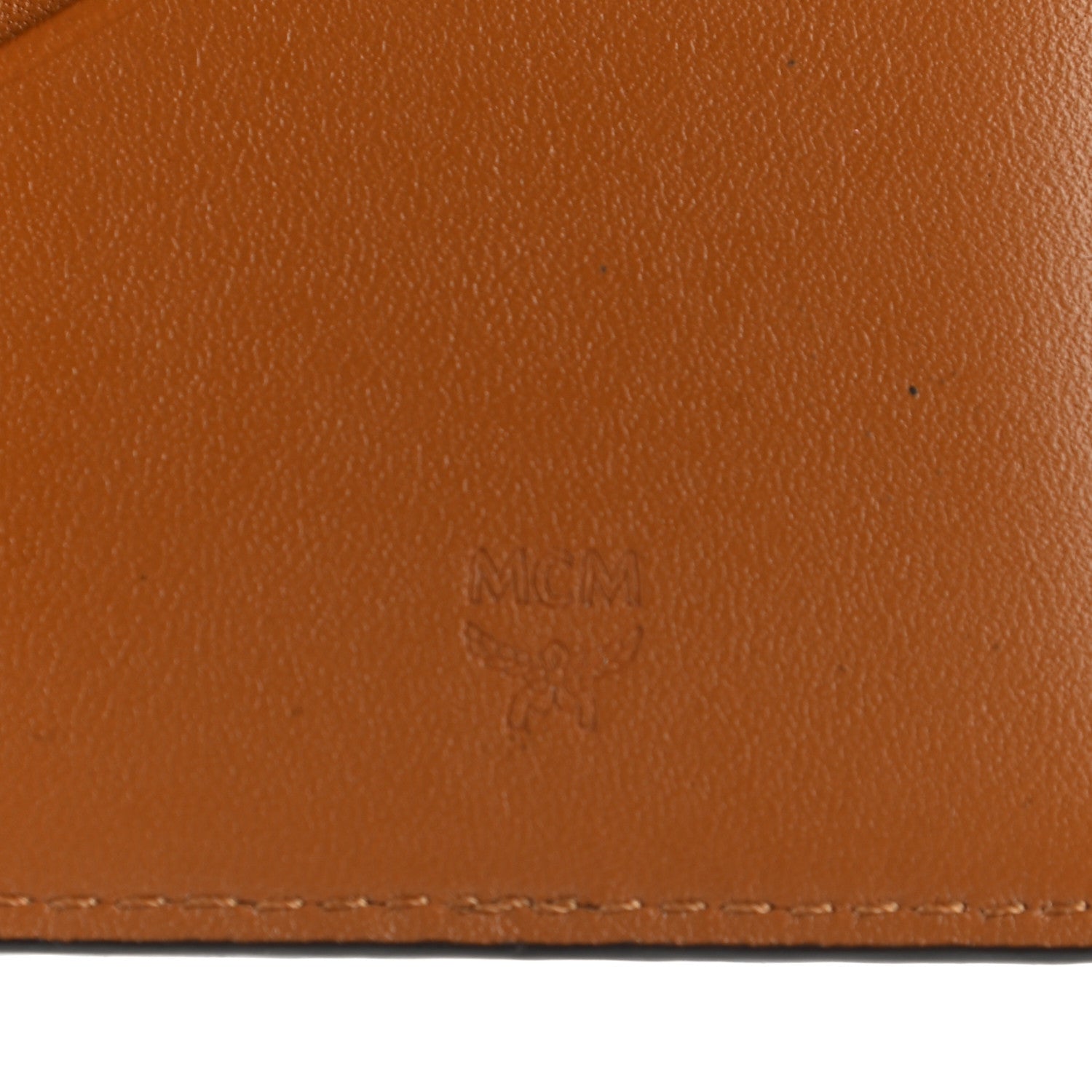 MCM Visetos Mini Two Fold Card Wallet Cognac 6 of 8