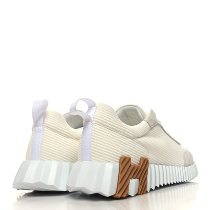 Hermes Technical Mesh Suede Goatskin Bouncing Sneakers 37 White 4 of 9