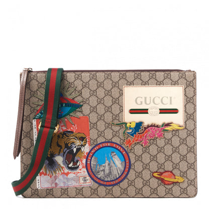 Gucci GG Supreme Monogram Courrier Crossbody Messenger Clutch 1 of 8