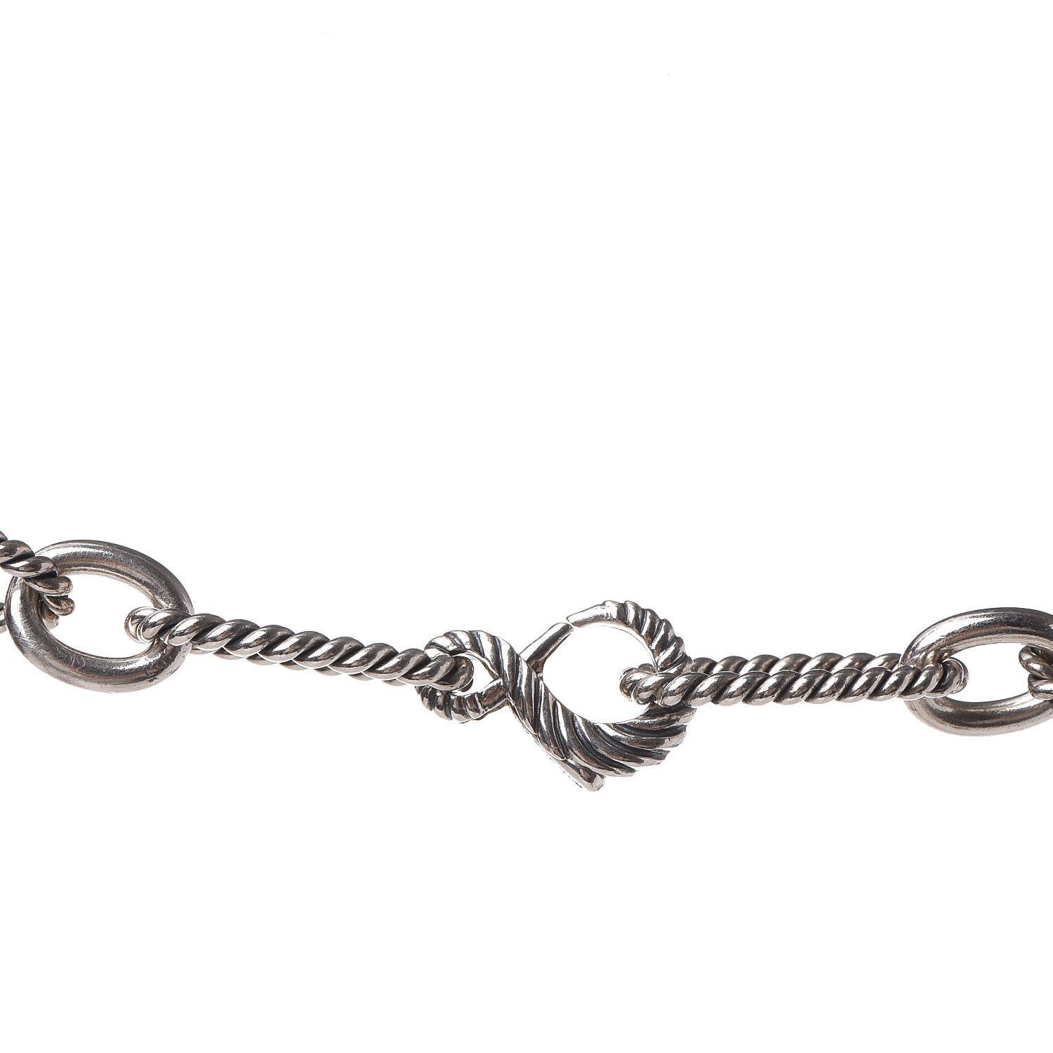 David Yurman Sterling Silver 18K Gold Pearl Figaro Chain Necklace 4 of 5