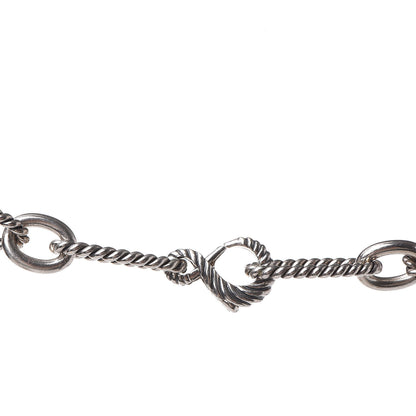 David Yurman Sterling Silver 18K Gold Pearl Figaro Chain Necklace 4 of 5