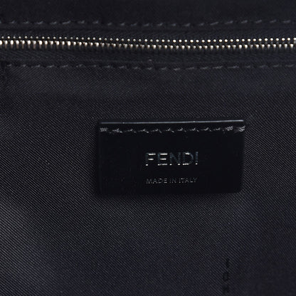 Fendi Nylon Vitello Liberty Vitello Dolce Monster Eyes Rounded Backpack Black Sunflower 6 of 7