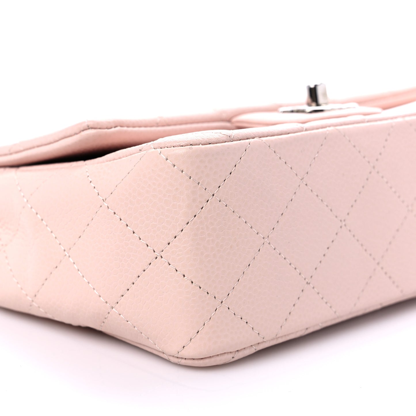 Caviar Quilted Mini Rectangular Flap Light Beige