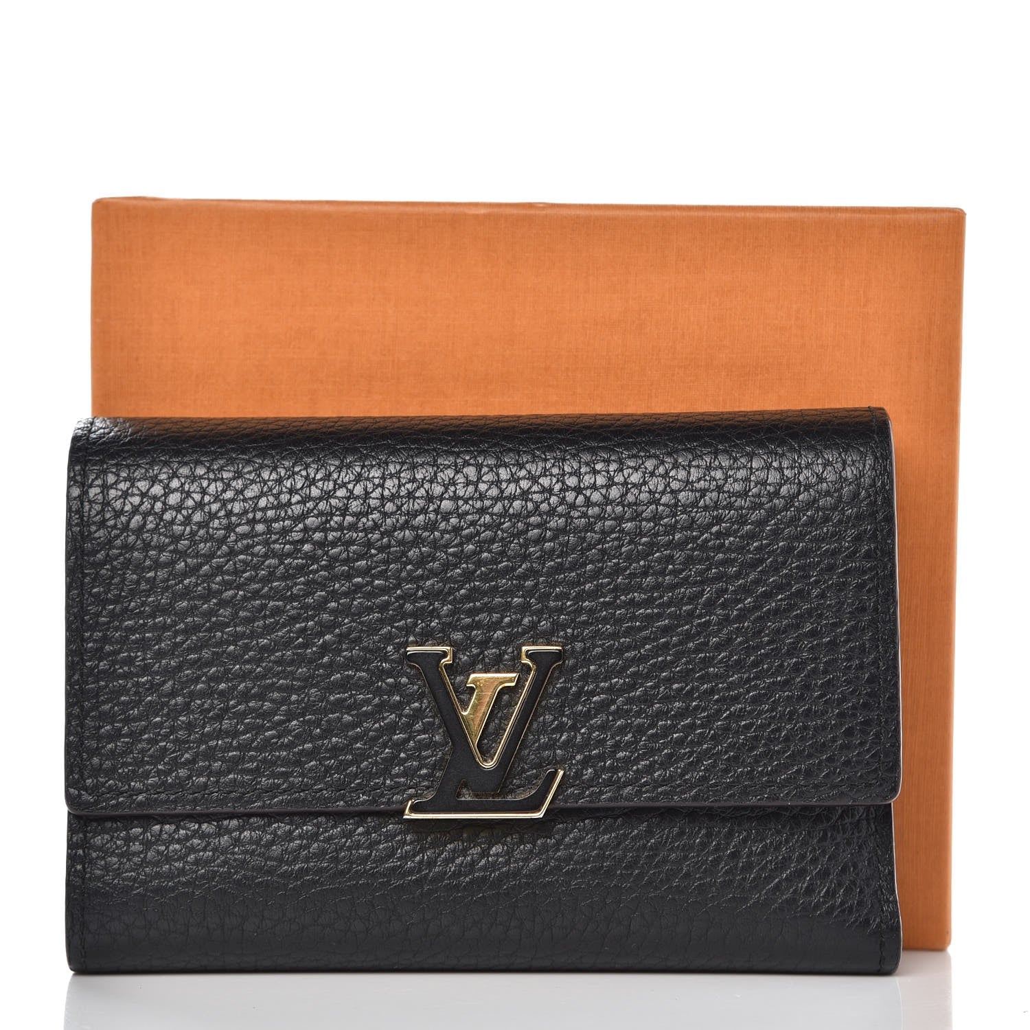 Louis Vuitton Taurillon Capucines Compact Wallet Black 9 of 9