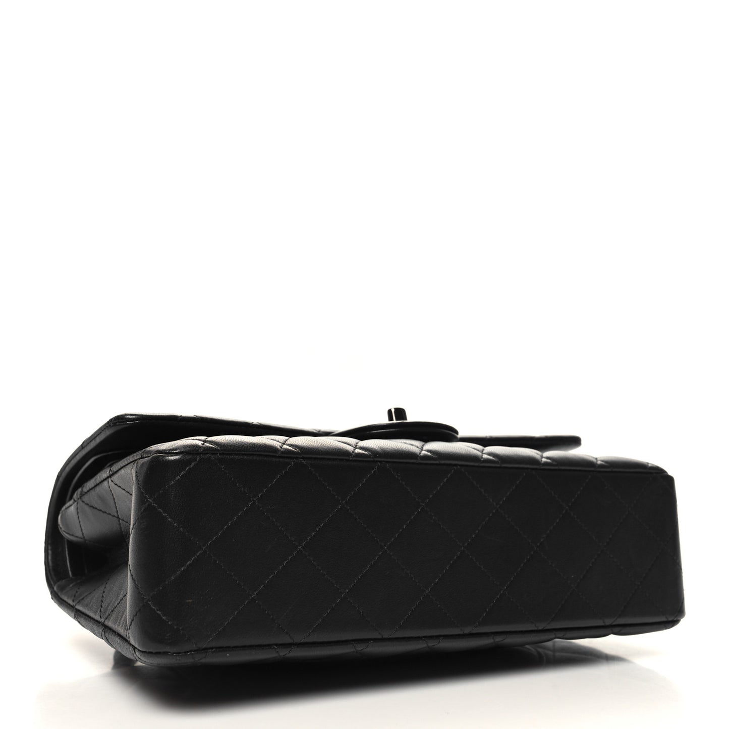 Lambskin Quilted Medium Double Flap So Black