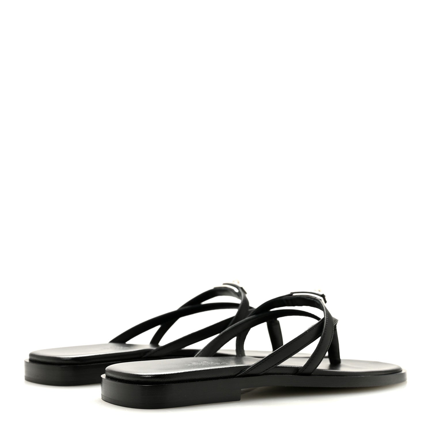 Hermes Calfskin Miss Sandals 36 Black 5 of 9