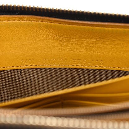 Fendi Zucca Spalmati Vitello Elite Rose Ladybug Zip Around Wallet Tobacco Yellow 8 of 18