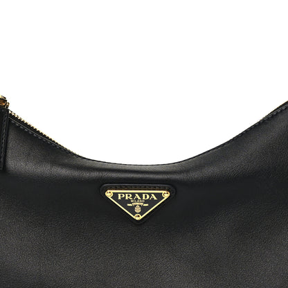Prada Soft Calfskin Medium Aimee Shoulder Bag Black 7 of 9