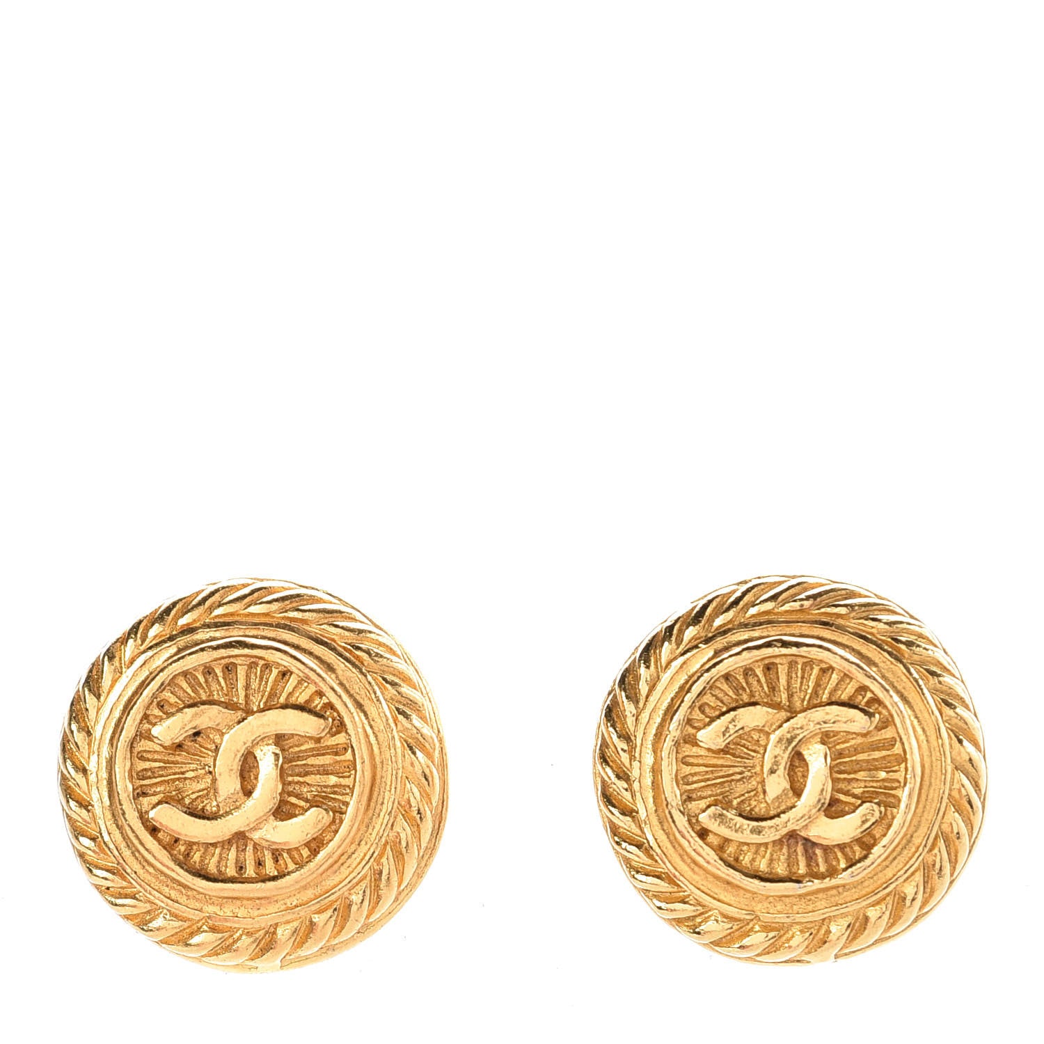 Chanel CC Clip On Earrings Gold 1 of 4