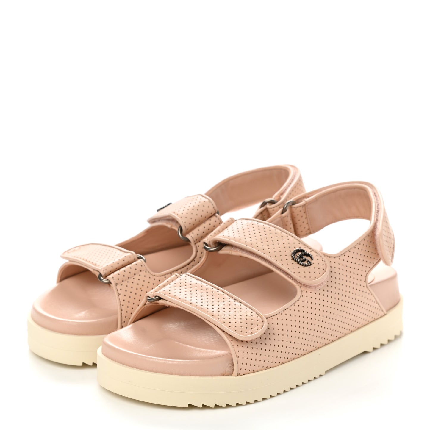 Malaga Kid Mini Double G Perforated Womens Dad Sandals 36 Skin Rose