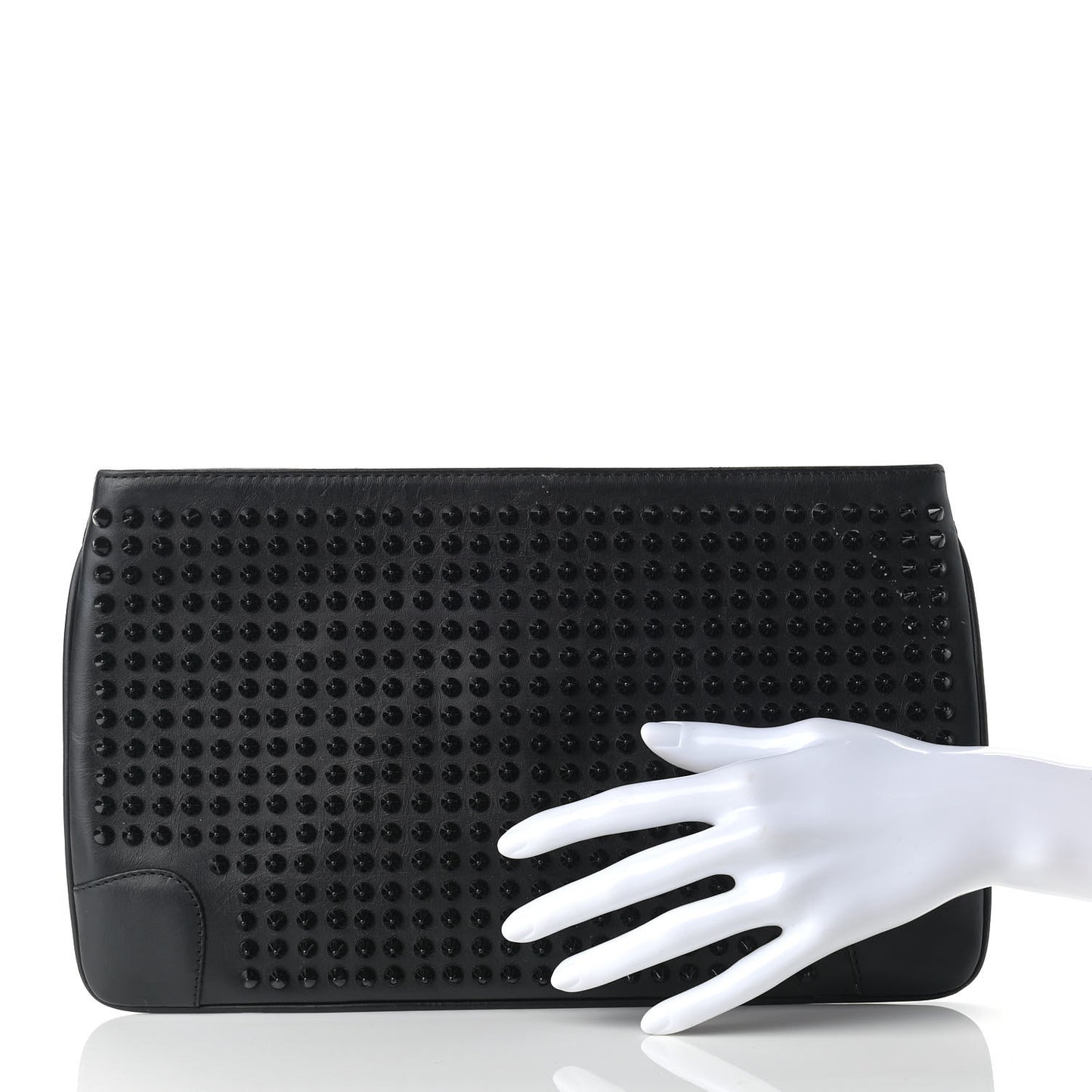 Calfskin Studded Clutch Black