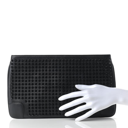 Christian Louboutin Calfskin Studded Clutch Black 2 of 6