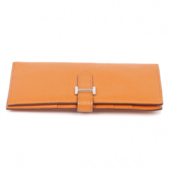Hermes Chevre Mysore Bearn Wallet Orange 3 of 10