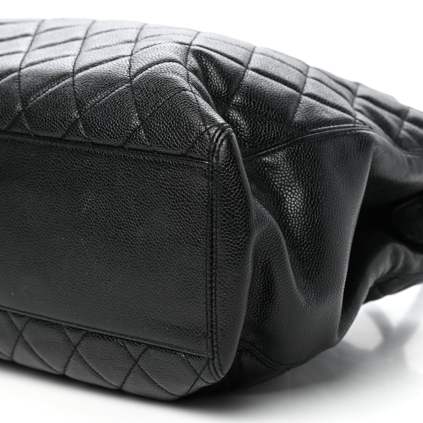 Caviar Quilted CC Shopping Tote Black