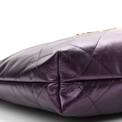 Chanel Metallic Calfskin Quilted Small Chanel 22 Purple 9 of 10