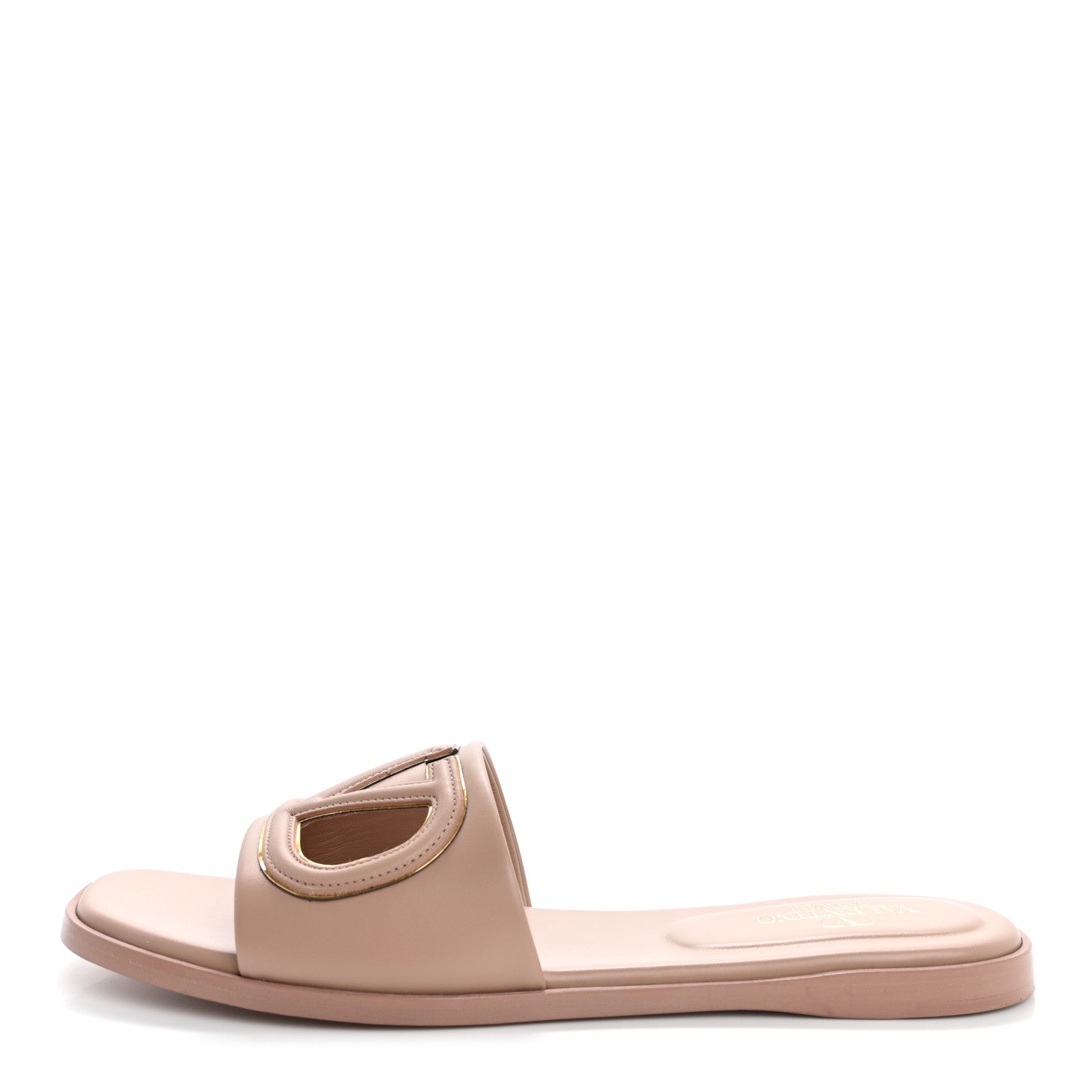Valentino Garavani Vlogo Flat Slide Sandals 38.5 Rose Canelle 1 of 10