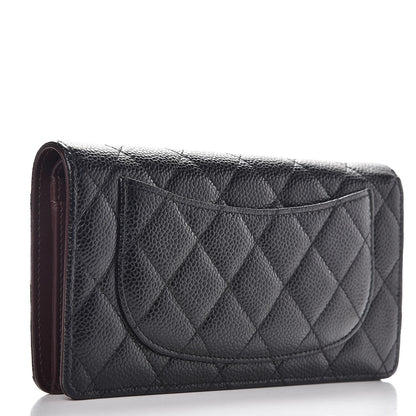 Chanel Caviar Quilted Yen Wallet Black 3 of 10