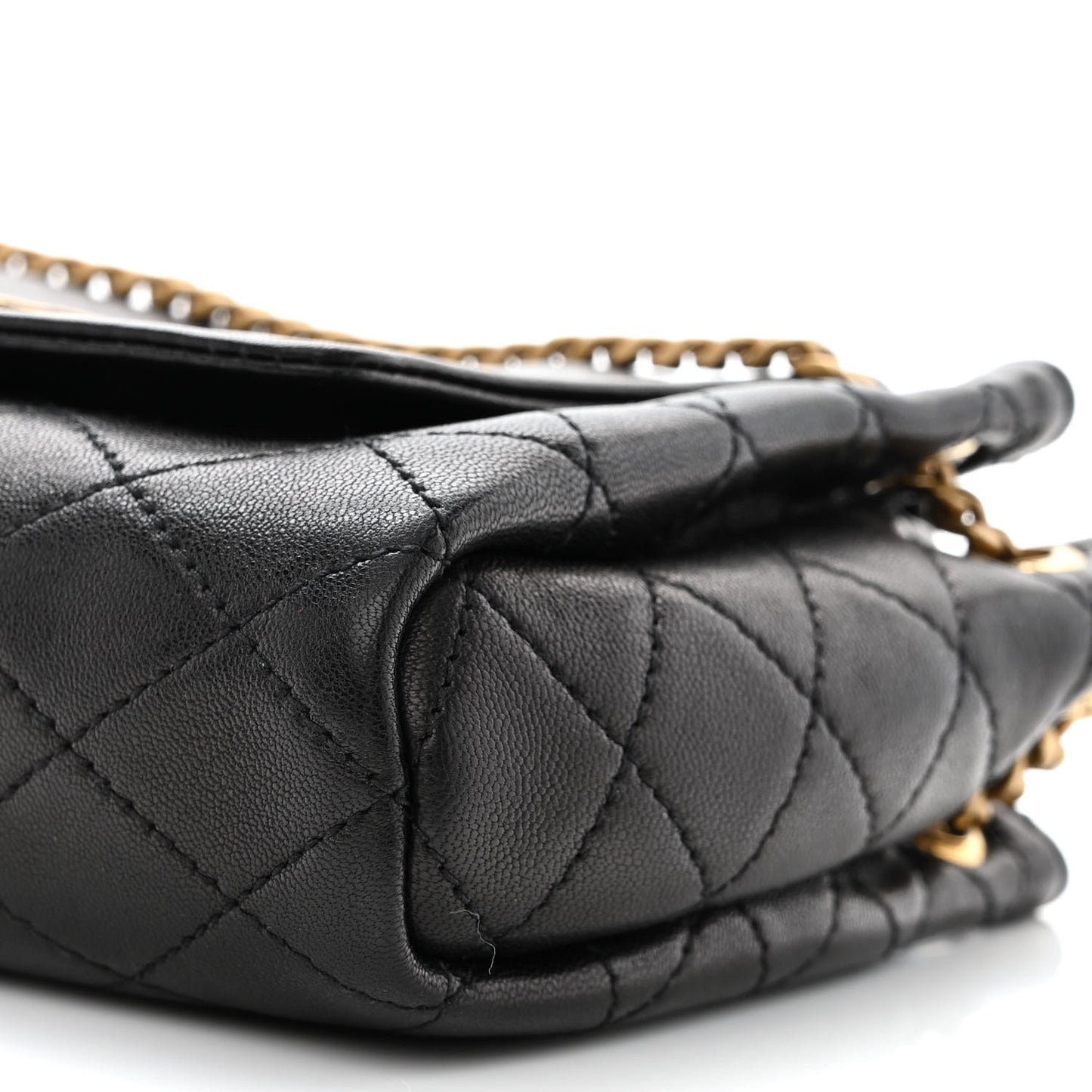 Lambskin Quilted Monogram Mini Nolita Black